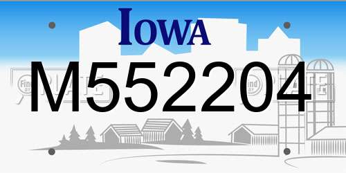 M552204 Iowa License Plate