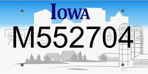 M552704 Iowa License Plate