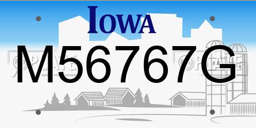 M56767G Iowa License Plate