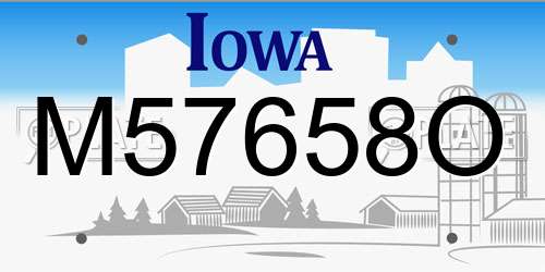 M57658O Iowa License Plate