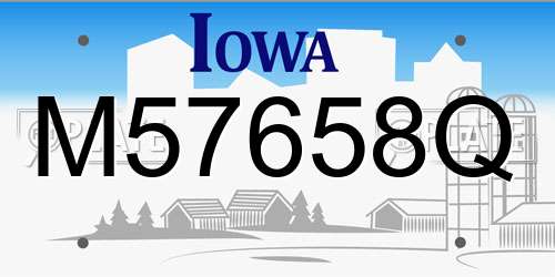 M57658Q Iowa License Plate