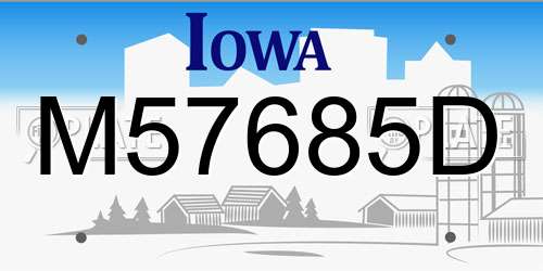 M57685D Iowa License Plate