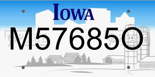 M57685O Iowa License Plate