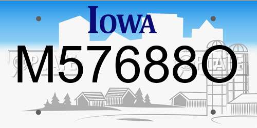 M57688O Iowa License Plate