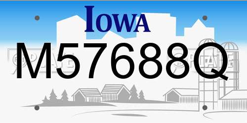 M57688Q Iowa License Plate