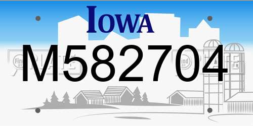 M582704 Iowa License Plate