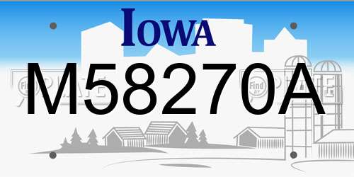 M58270A Iowa License Plate