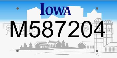 M587204 Iowa License Plate