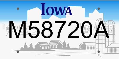 M58720A Iowa License Plate