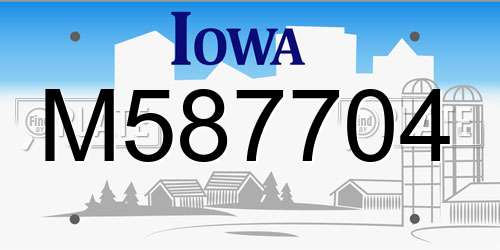 M587704 Iowa License Plate