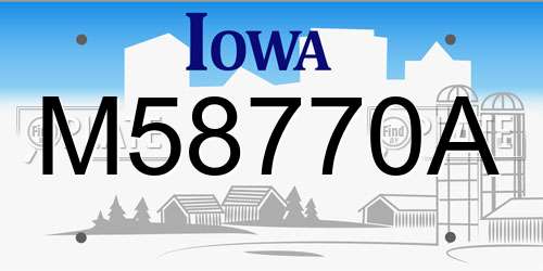 M58770A Iowa License Plate