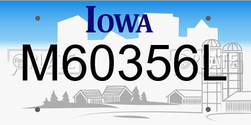 M60356L Iowa License Plate