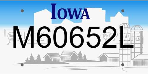 M60652L Iowa License Plate