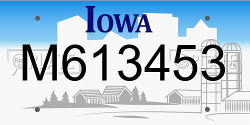 M613453 Iowa License Plate