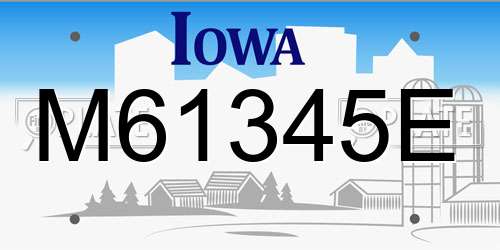 M61345E Iowa License Plate