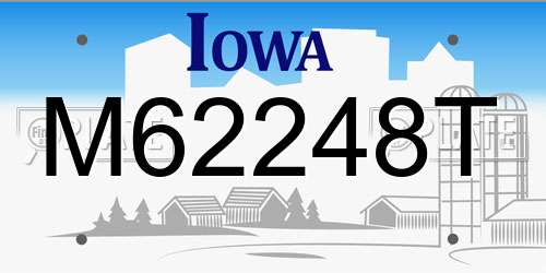 M62248T Iowa License Plate