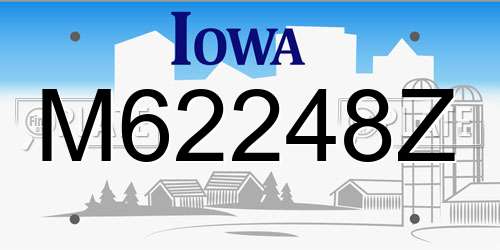 M62248Z Iowa License Plate