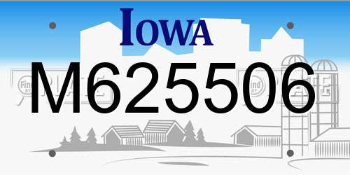 M625506 Iowa License Plate