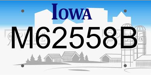 M62558B Iowa License Plate