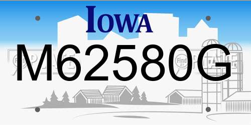 M62580G Iowa License Plate