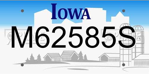 M62585S Iowa License Plate