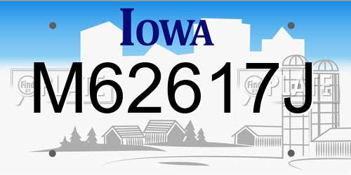 M62617J Iowa License Plate