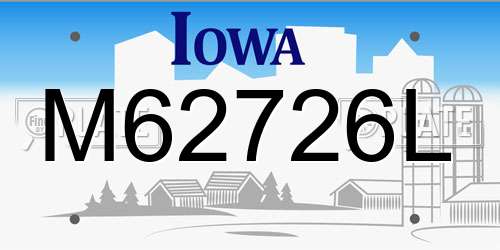 M62726L Iowa License Plate