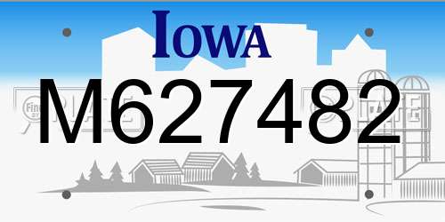 M627482 Iowa License Plate