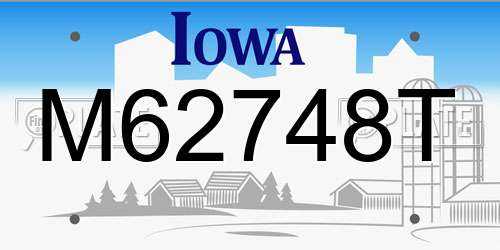 M62748T Iowa License Plate