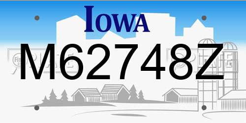 M62748Z Iowa License Plate