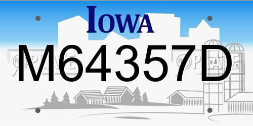 M64357D Iowa License Plate