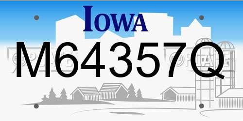 M64357Q Iowa License Plate