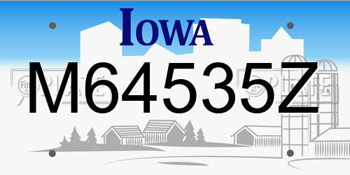 M64535Z Iowa License Plate