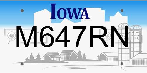 M647RN Iowa License Plate