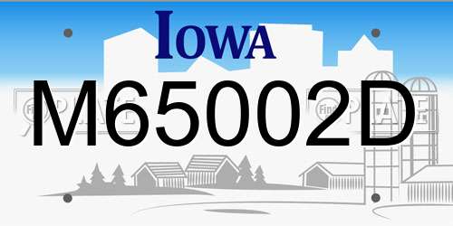 M65002D Iowa License Plate