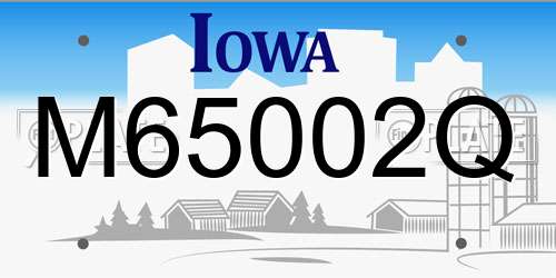 M65002Q Iowa License Plate