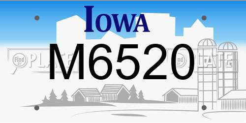 M6520 Iowa License Plate