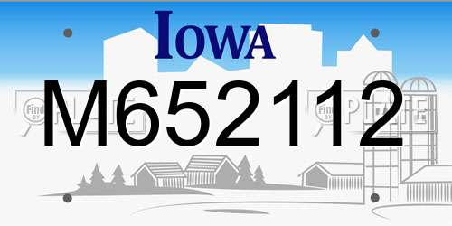 M652112 Iowa License Plate