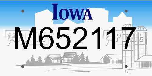 M652117 Iowa License Plate
