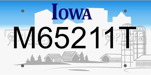 M65211T Iowa License Plate