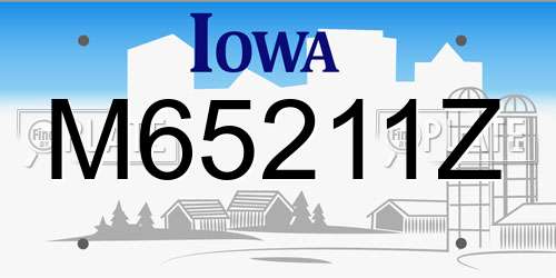 M65211Z Iowa License Plate