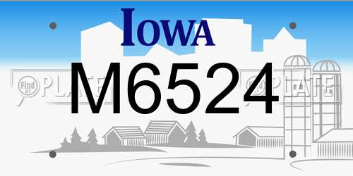 M6524 Iowa License Plate