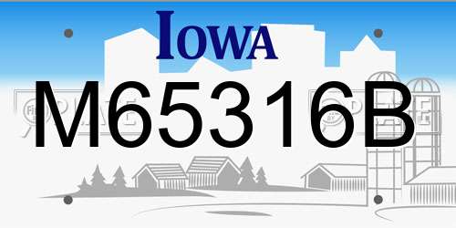 M65316B Iowa License Plate