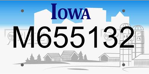 M655132 Iowa License Plate