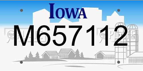 M657112 Iowa License Plate