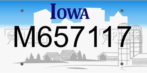 M657117 Iowa License Plate