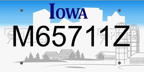 M65711Z Iowa License Plate