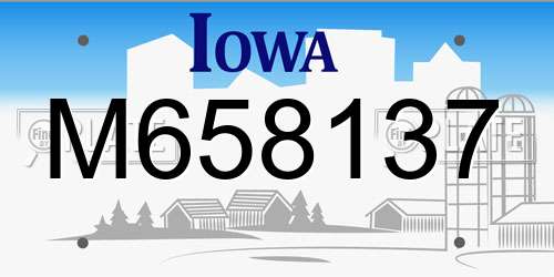 M658137 Iowa License Plate