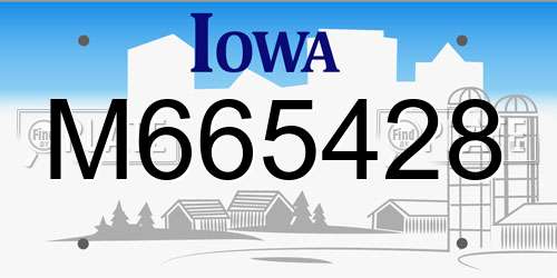 M665428 Iowa License Plate