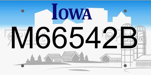 M66542B Iowa License Plate